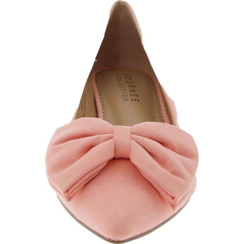 Other JOURNEE Womens Pink Faux Suede Bow Kitten Heels | 12 M | New Size US 12 / IT 42 - 3 Thumbnail