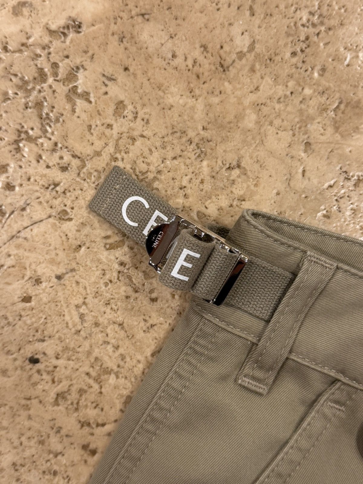 Celine Celine x Hedi Twill Khaki Logo Cargo Trouser Pants Size US 32 / EU 48 - 8 Thumbnail