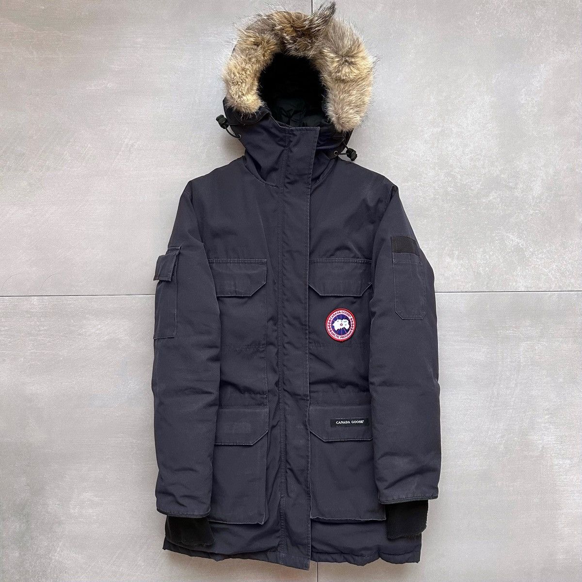 image of Canada Goose Expedition Down Puffer Long Parka Jacket Fur in Navy, Men's (Size XS)