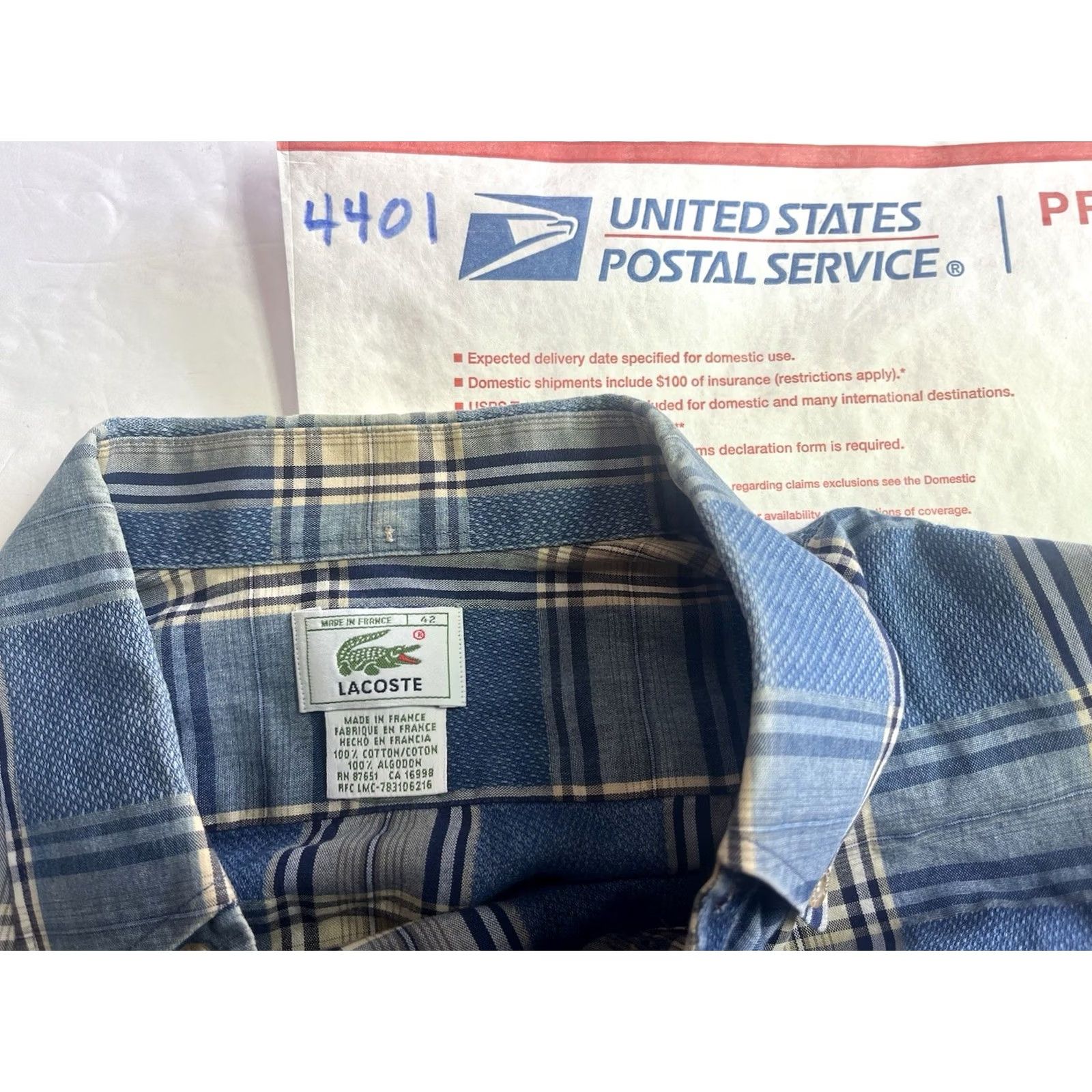 Lacoste Lacoste Button-Up Men Button-Down Collar Long Sleeve Lightweight Multicolor Check Shirt 42 Regular Size US XL / EU 56 / 4 - 8 Thumbnail