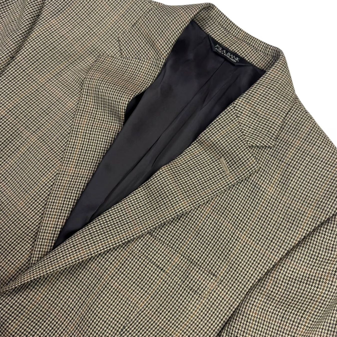 Jos. A. Bank Jos. A. Bank Men’s 100% Wool 2-Button Blazer Jacket Brown Houndstooth 40R Mens Jacket, Blazer, Wool, 2-Button, Notch Lapel, Regular Fit Size 40R - 2 Thumbnail