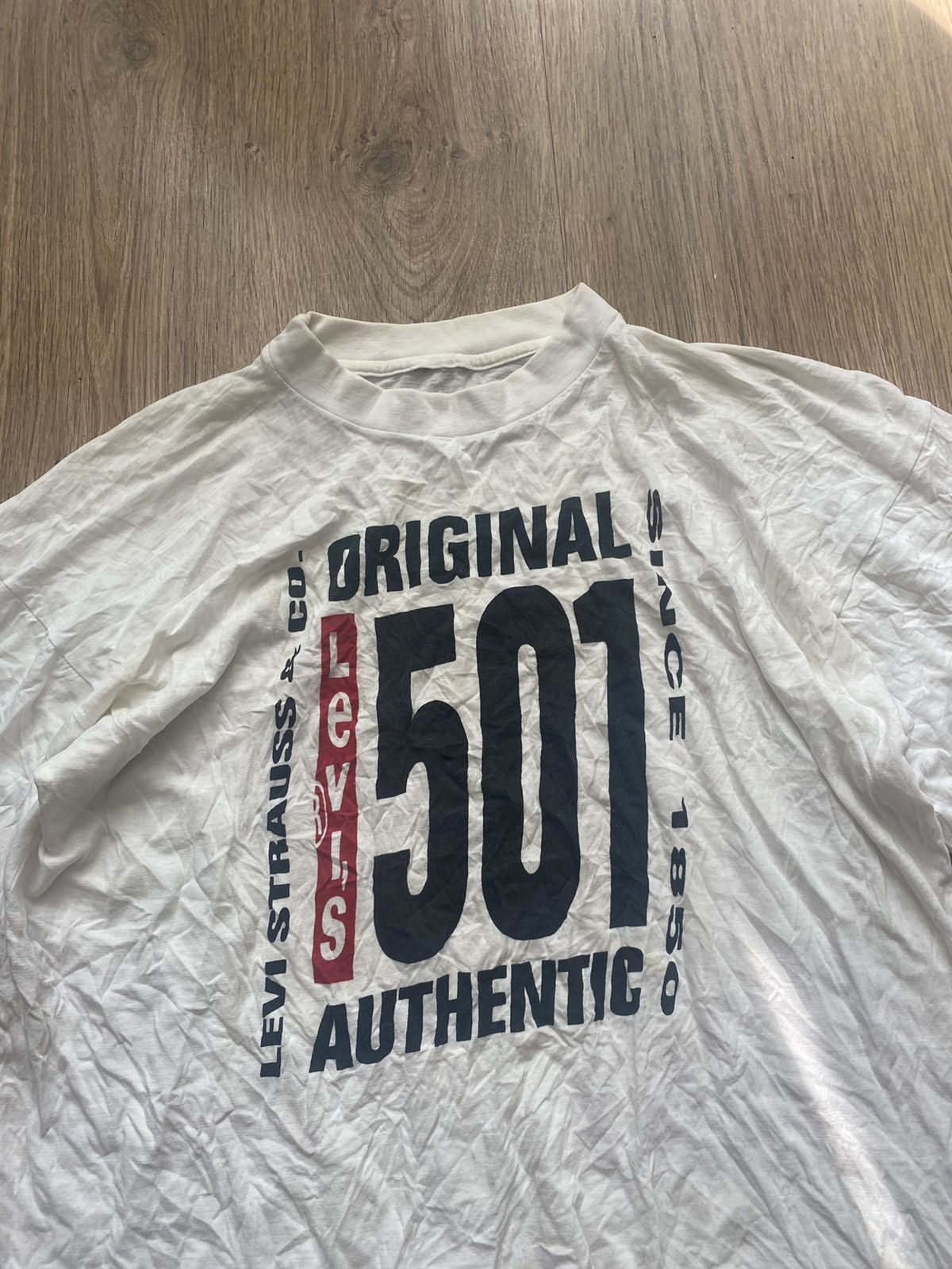 Levi's × Levi's Vintage Clothing Vintage 1980s Levi’s 501 baggy T shirt mens Large tee Rare Size US L / EU 52-54 / 3 - 2 Thumbnail