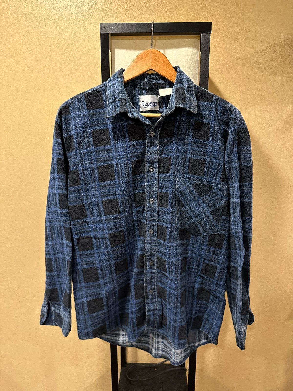 Flannel Vintage Repage Blue Black Flannel Button Up Shirt Size US M / EU 48-50 / 2 - 2 Thumbnail