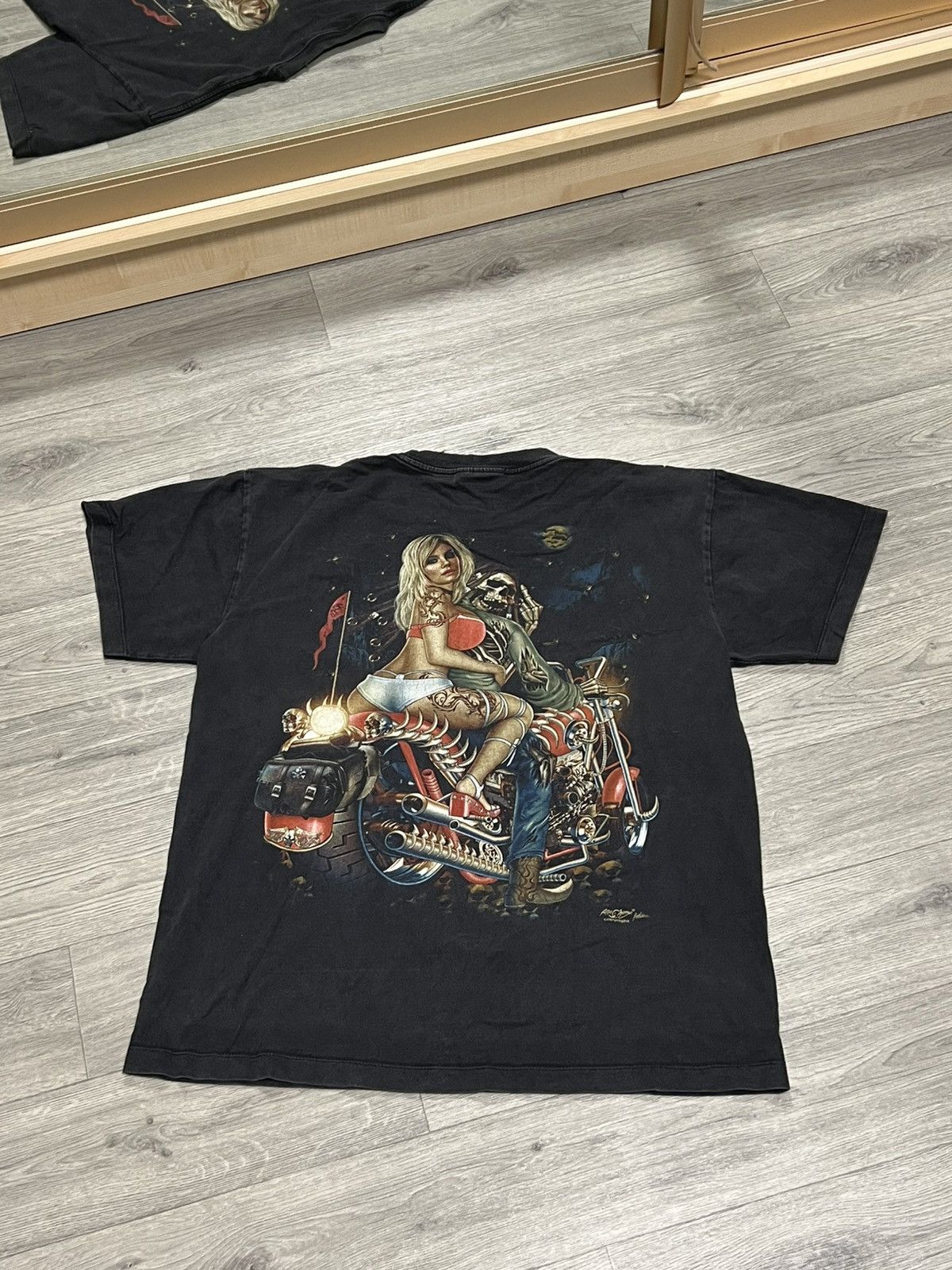 Vintage Glow in Dark T Shirt Demon Skull Grim Reaper Ghost Rock Size US L / EU 52-54 / 3 - 5 Thumbnail