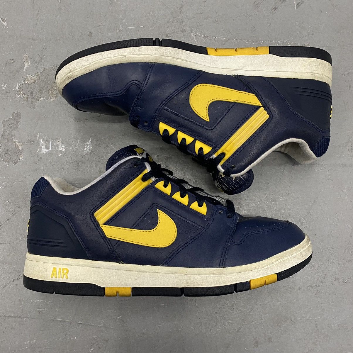 Nike × Vintage Vintage 2003 Nike Air Force 2 “Michigan” Navy/Yellow RARE Size US 11 / EU 44 - 3 Thumbnail