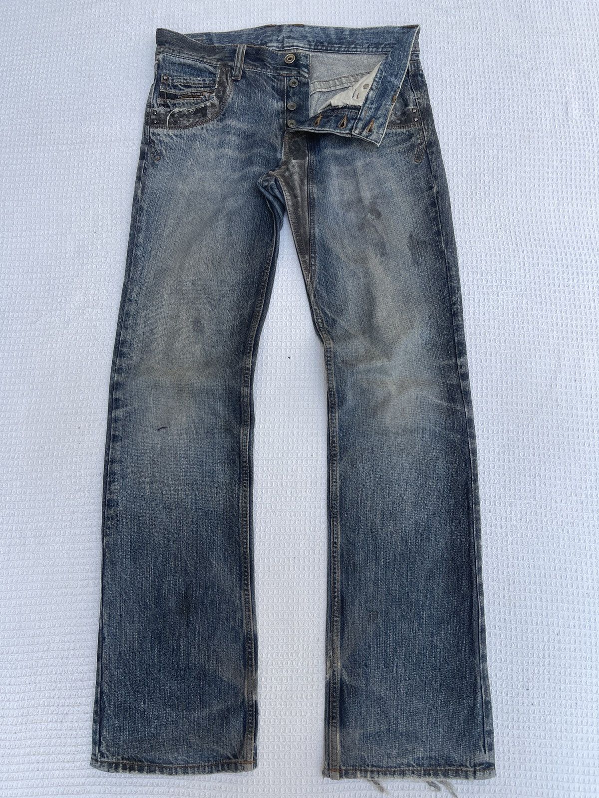 Nicole Club Last Drop🔥Rare🔥Nicole Club For Men Bootcut Distressed Jeans Size US 32 / EU 48 - 2 Thumbnail