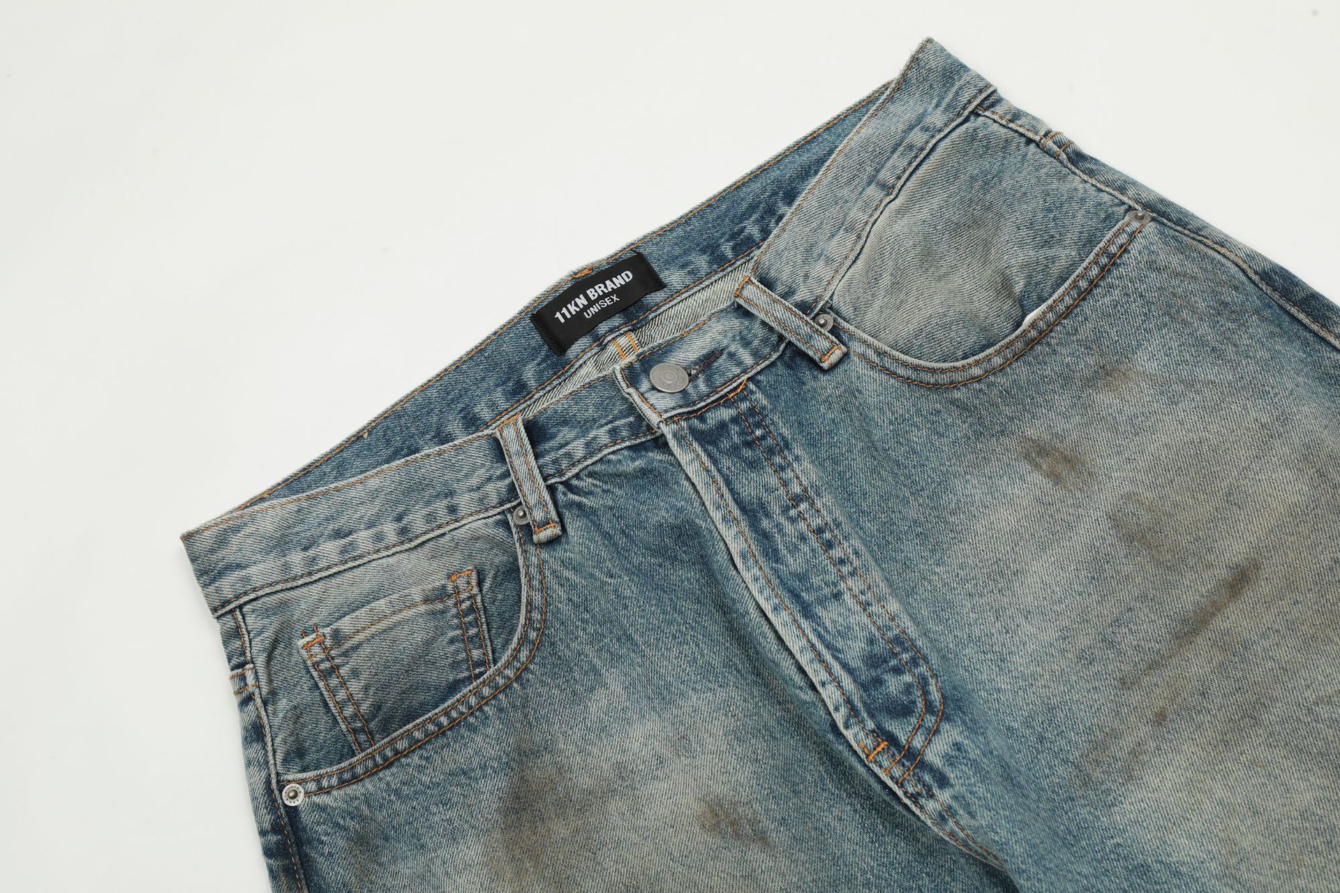 Japanese Brand × Jean American washed distressed straight loose casual jeans Size US 34 / EU 50 - 3 Thumbnail