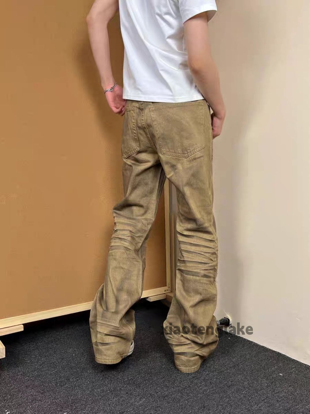 Jean × Vintage washed faded ripped punk grunge stain flared jeans Size US 32 / EU 48 - 4 Thumbnail