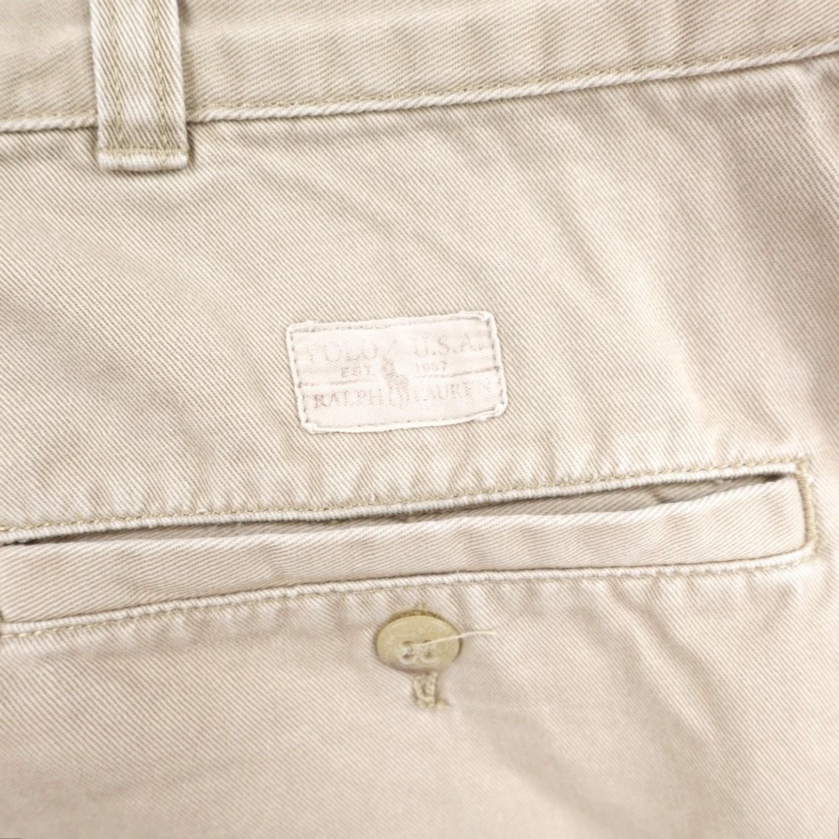 Polo Ralph Lauren VINTAGE Polo Ralph Lauren Shorts Cargo Men 40 Beige Cotton Belted Utility Cargo Shorts 9in Inseam Mens Size US L / EU 52-54 / 3 - 6 Thumbnail