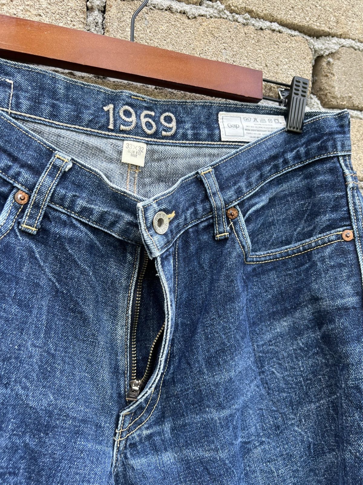 Gap GAP 1969 Denim Jeans Slim Fit Boot Waist 32-33" Size US 32 / EU 48 - 9 Thumbnail