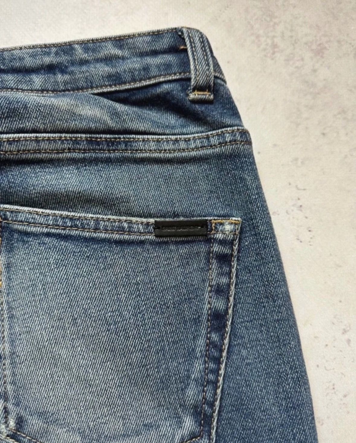 Saint Laurent Paris VINTAGE SAINT LAURENT ARCHIVAL DENIM PANTS Y2K 26 Size 26" / US 2 / IT 38 - 4 Thumbnail