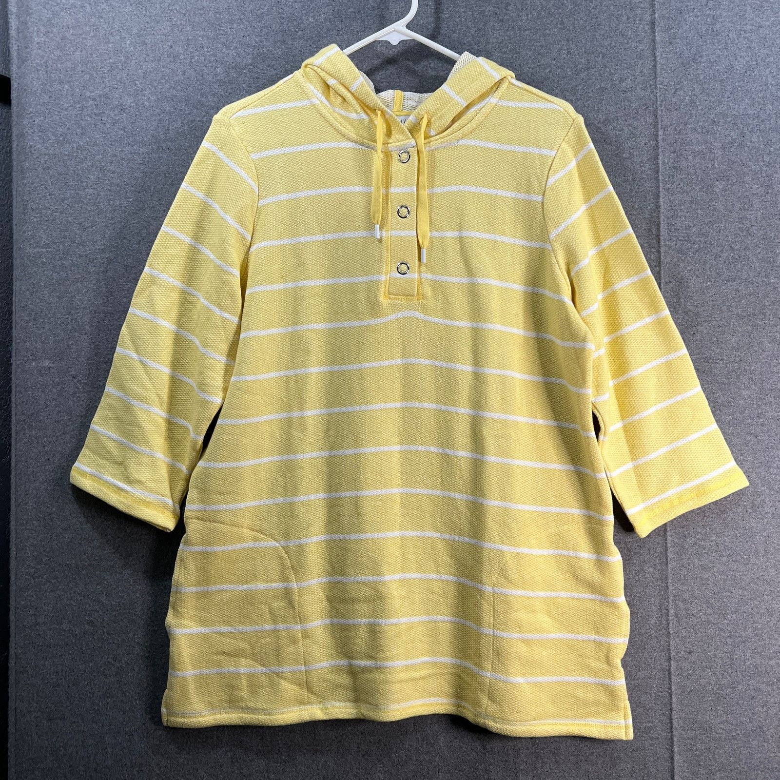 Other Sport Savvy Textured French Terry 3/4 Sleeve Hooded Size M / US 6-8 / IT 42-44 - 1 Thumbnail