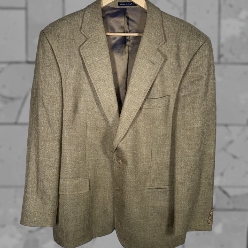 Vintage Amherst And Brock Sport Coat Men 43 R Brown Wool Silk Linen Blend 2 Piece Regular Mens Clothing Sports Coat Brown Wool Silk Linen Blend 43 R Size US XS / EU 42 / 0 - 1 Thumbnail