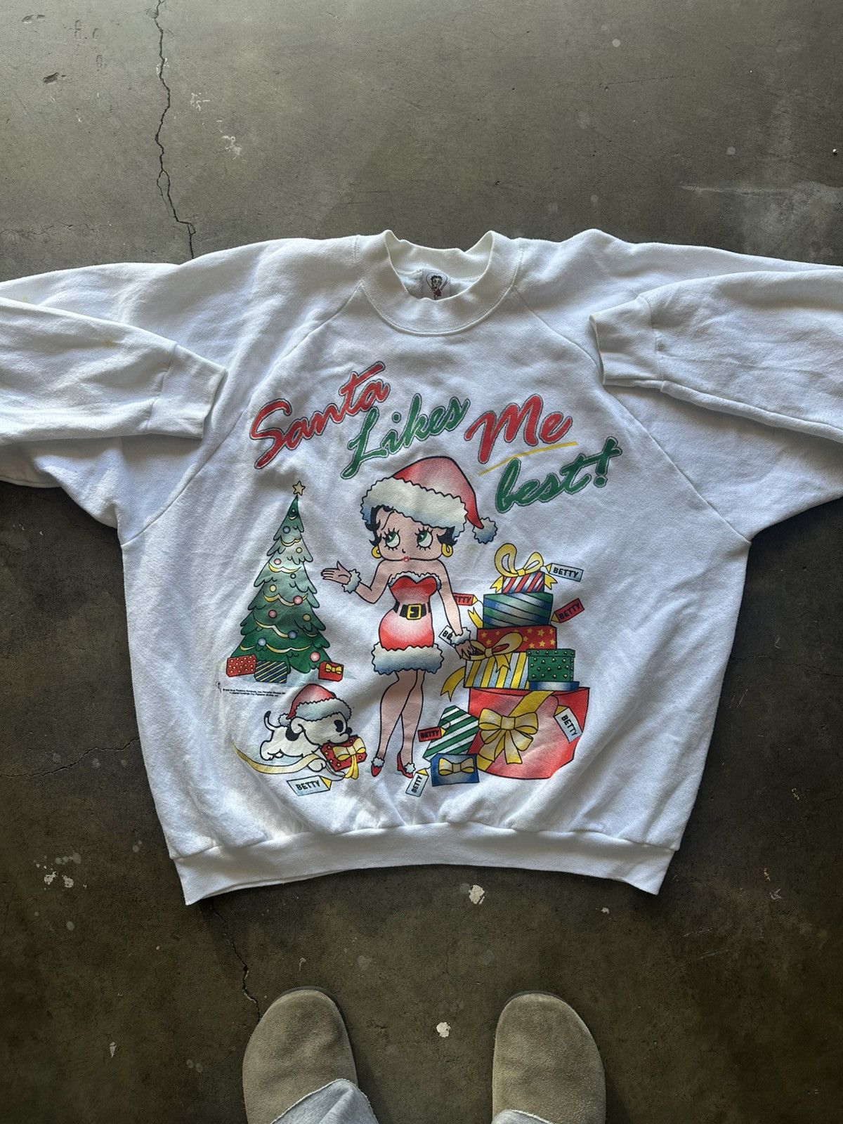 Vintage Vintage Betty Boop Christmas crew Size US XXL / EU 58 / 5 - 1 Thumbnail