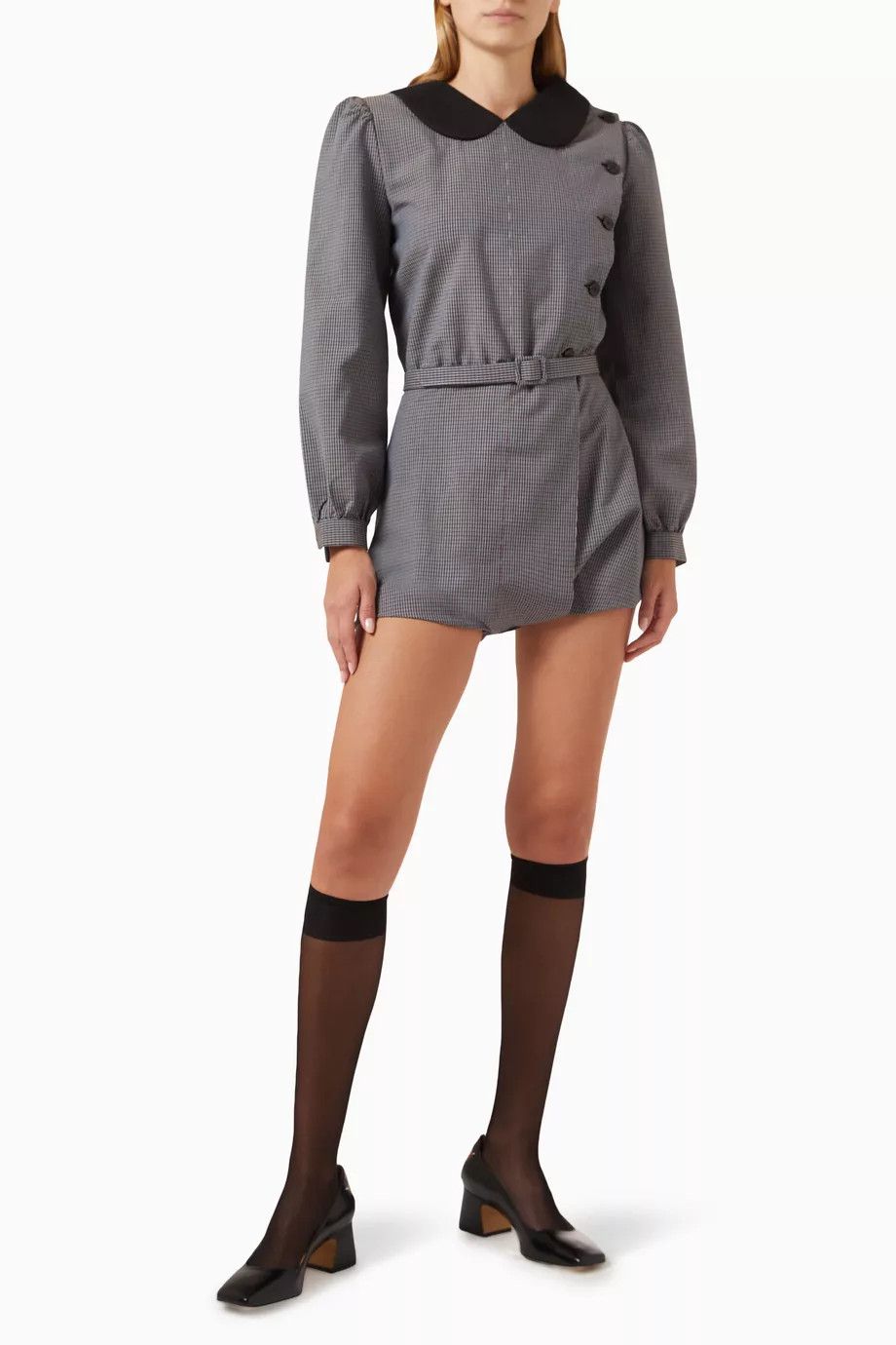Maison Margiela o1y0625 Mini Dress in Gray/Black Size S / US 4 / IT 40 - 4 Thumbnail