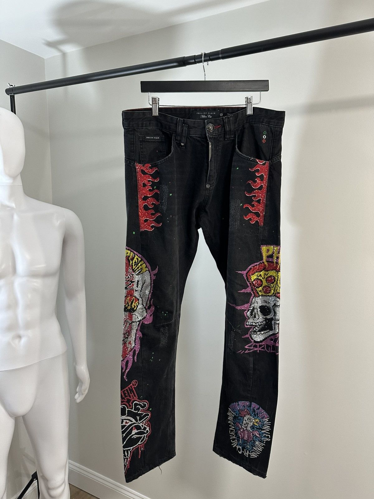 Philipp Plein Phillip Plein Skull Denim Size US 33 - 2 Thumbnail