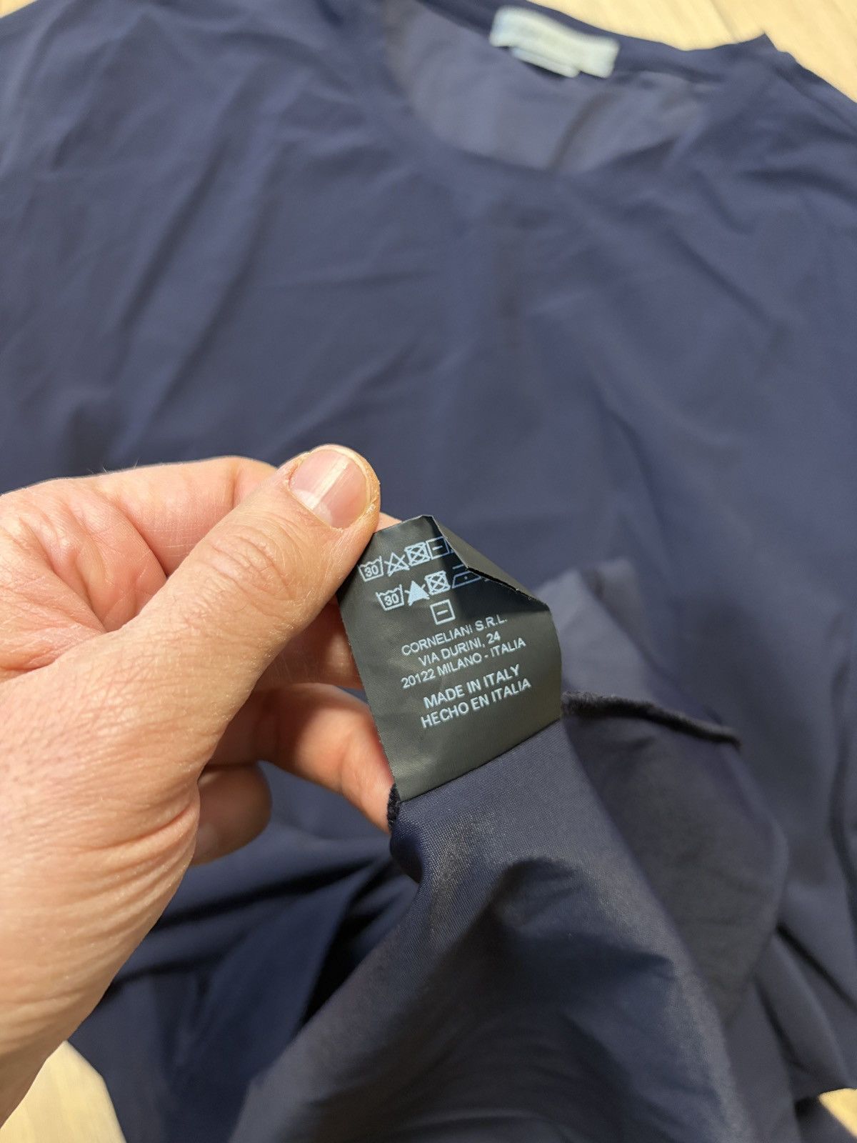 Corneliani Corneliani Polyamide Navy Blue Crewneck T-shirt Size US XL / EU 56 / 4 - 10 Thumbnail