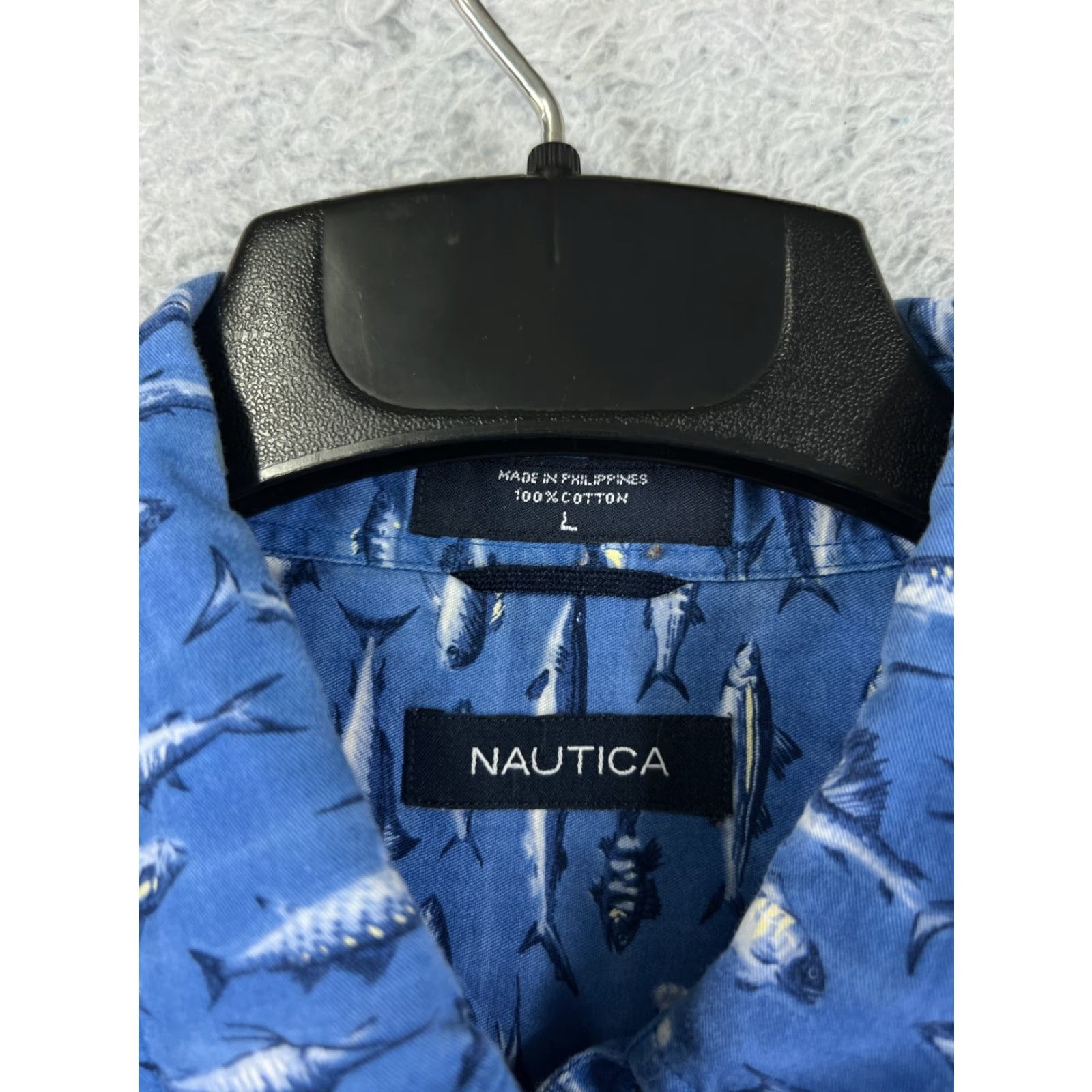 Nautica Nautica Shirt Mens Large Blue Game Fish All Over Print 100% Cotton Hawaiian Size US L / EU 52-54 / 3 - 3 Thumbnail