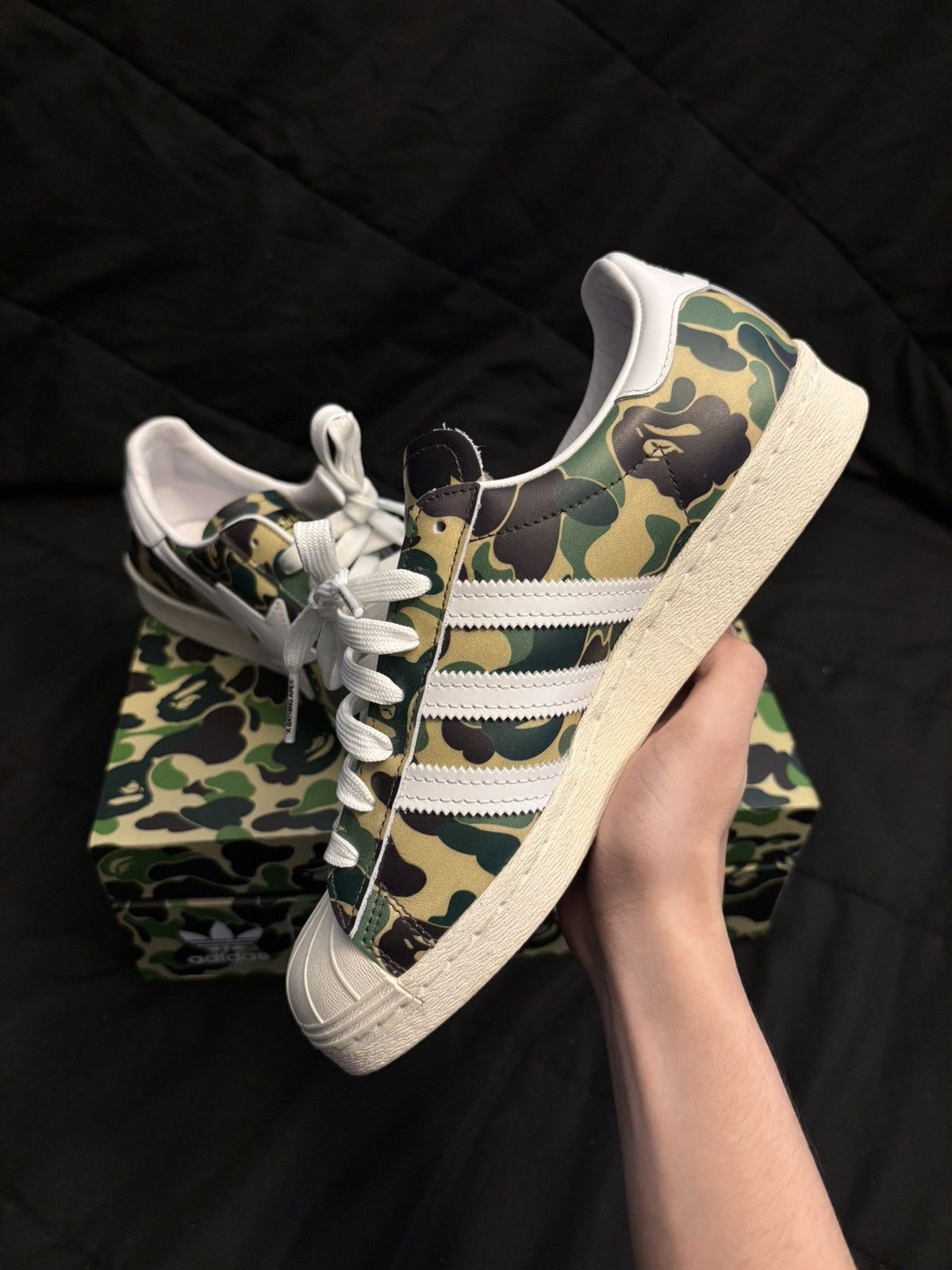 Adidas Adidas X Bape Superstar80s Camo Size US 7 / EU 40 - 6 Thumbnail