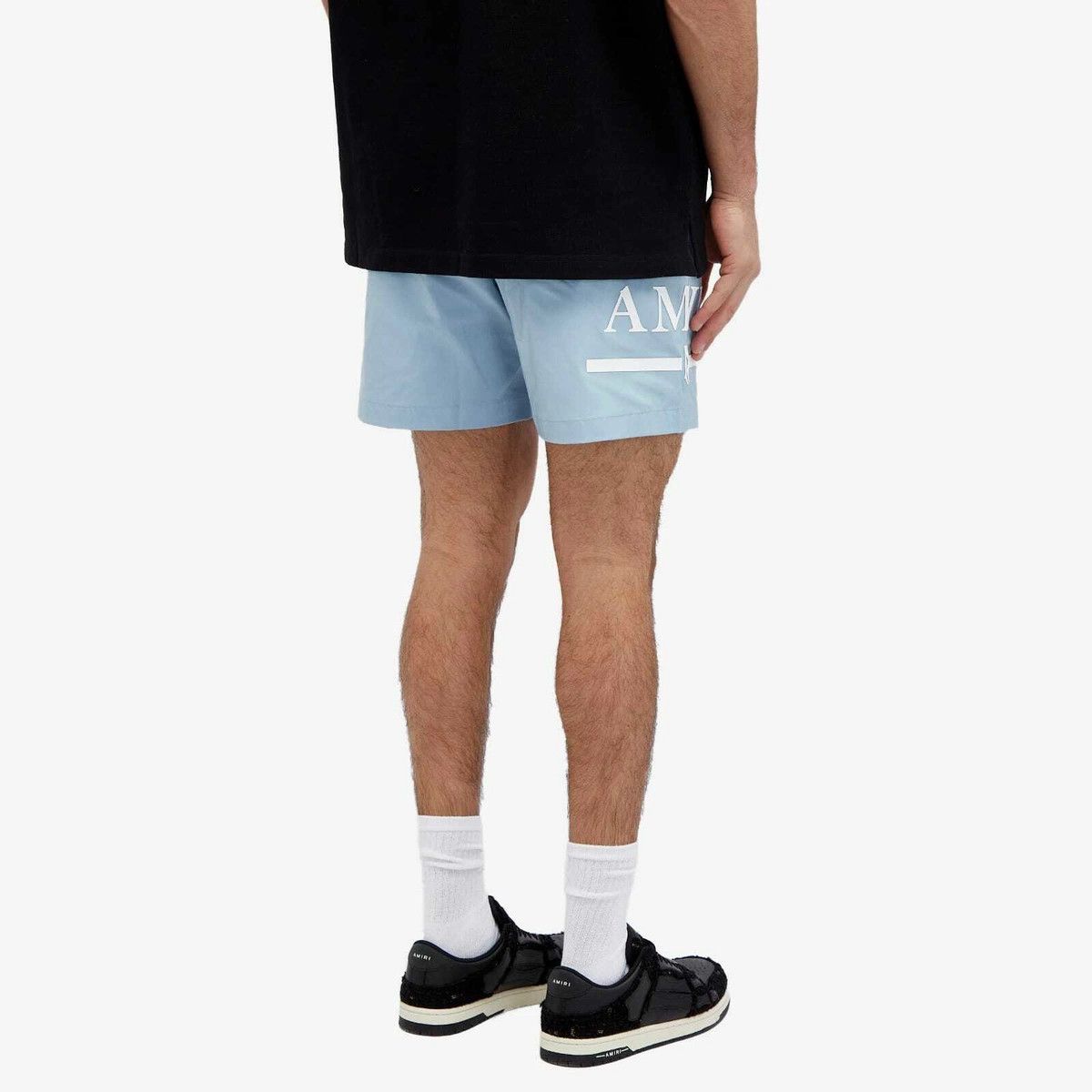 Amiri o1s1wg110525 Bar Logo Swim Shorts in Blue Size US 30 / EU 46 - 3 Thumbnail