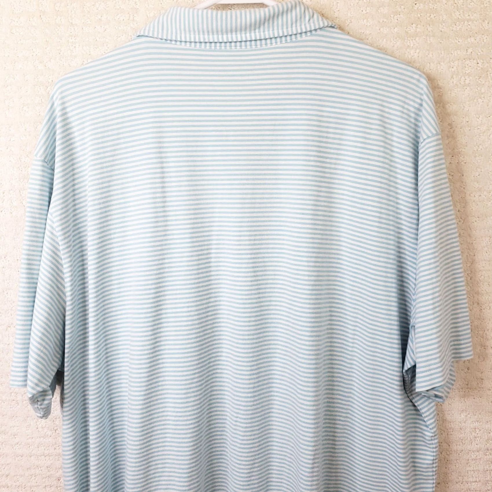 Peter Millar Peter Millar Mens Blue Stripe Polo Shirt 2XL Short Sleeve Golf Seaside Wash Top Size US XXL / EU 58 / 5 - 7 Thumbnail
