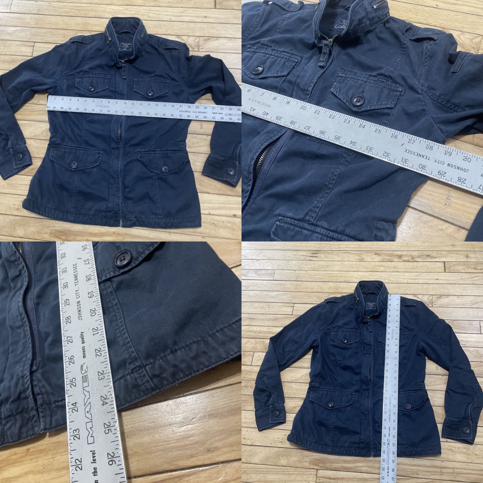 Abercrombie & Fitch VINTAGE Abercrombie & Fitch Military Field Full Zip Cargo Jacket Adult Medium Blue Size US M / EU 48-50 / 2 - 8 Thumbnail