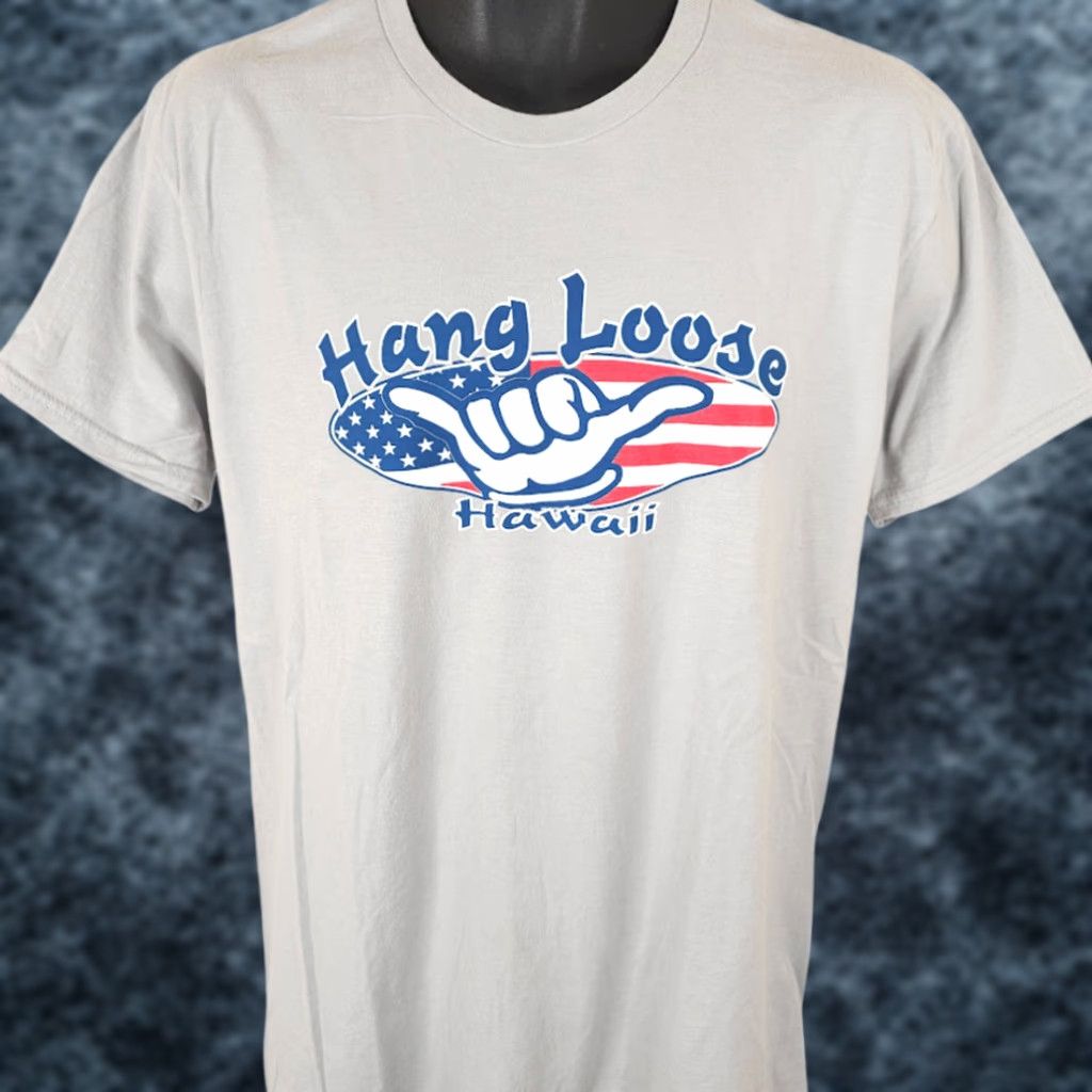 Hanes Hang Loose Hawaii T Shirt Mens Size Large Gray Travel Destination Tee Size US L / EU 52-54 / 3 - 1 Thumbnail