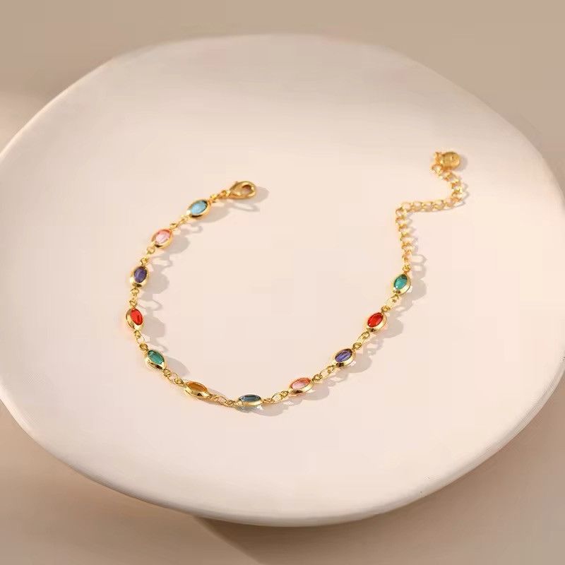 Jewelry Acrylic Oval Beads Bracelet Size ONE SIZE - 2 Thumbnail