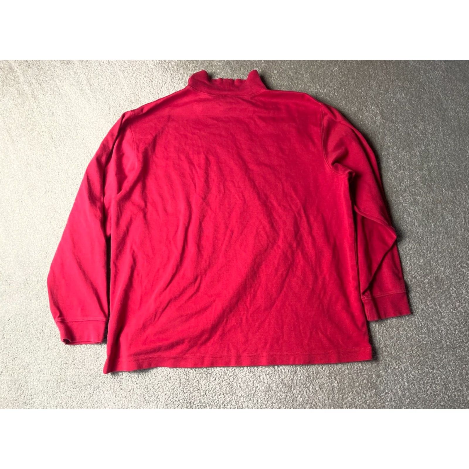 Vintage L.L.Bean Sweater Men's Size Large Reg. Red Long Sleeve Mock Neck Pullover Size L / US 10 / IT 46 - 2 Thumbnail