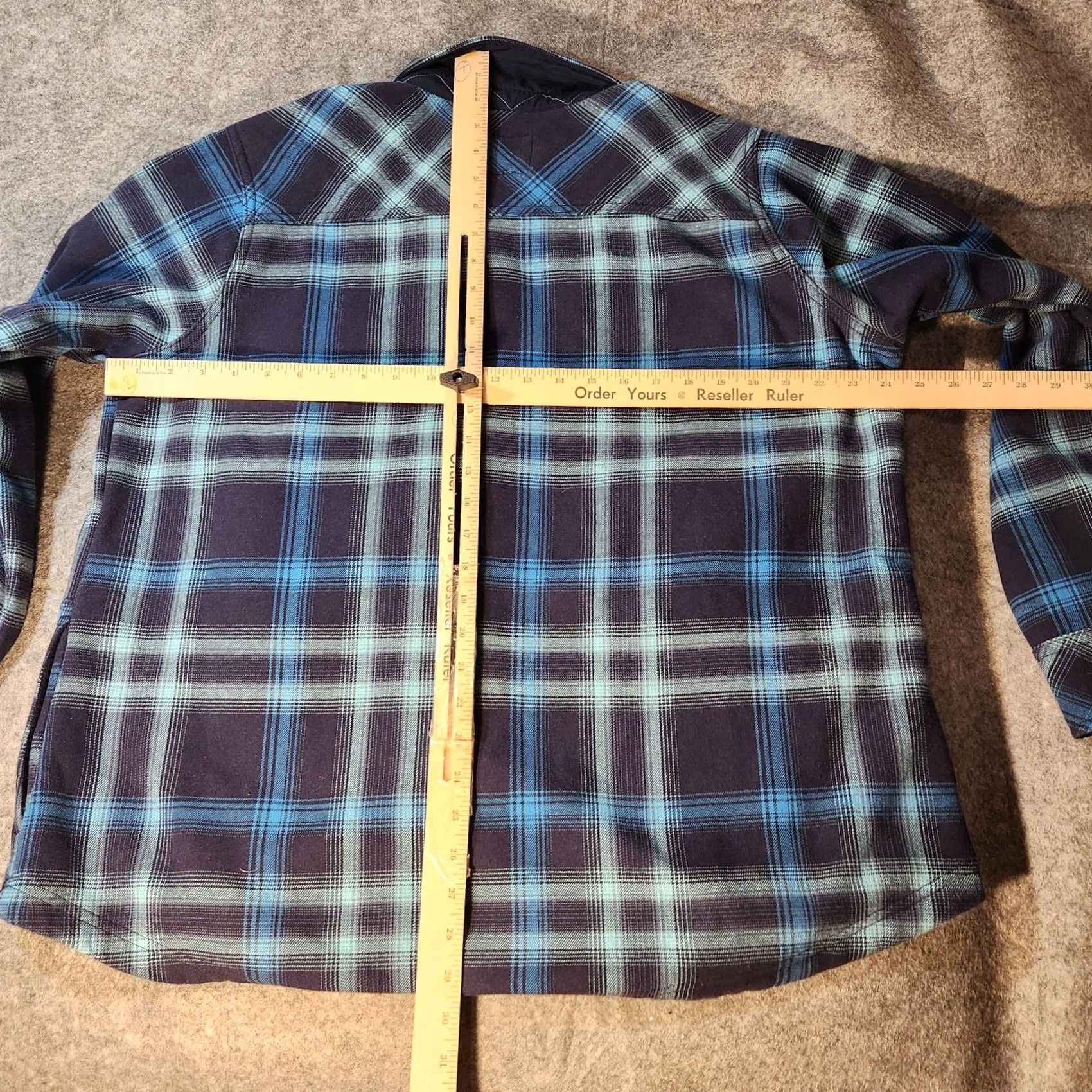 Orvis VINTAGE Orvis Shirt Mens 2XL Blue Green Plaid Heavyweight Flannel Shacket 100% Cotton Size US XXL / EU 58 / 5 - 5 Thumbnail