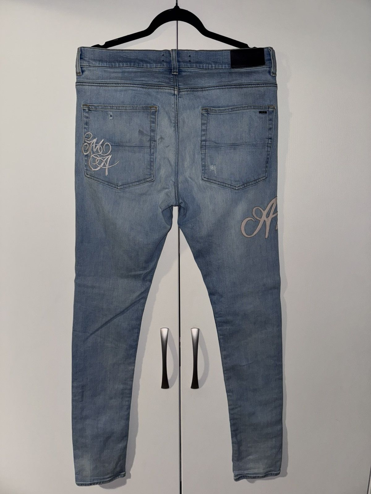 Amiri AMIRI SCRIPT LOGO BLUE JEANS Size US 34 / EU 50 - 7 Thumbnail