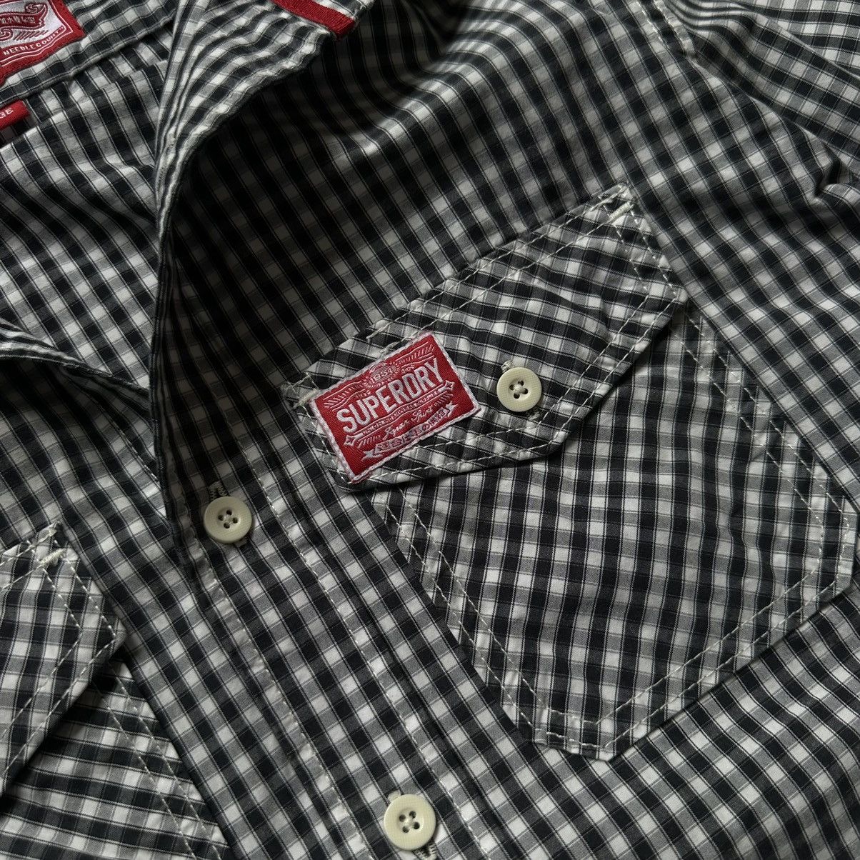 Superdry VTG Checked Shirt Superdry Button Up Size XL White Black Size US XL / EU 56 / 4 - 11 Thumbnail