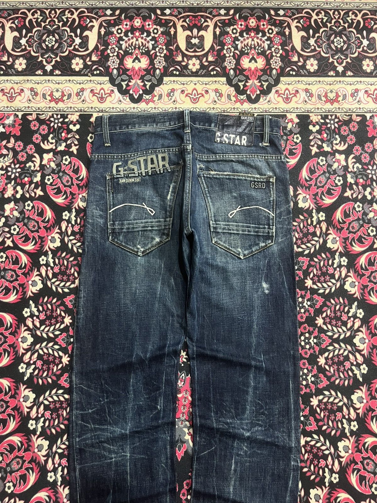 G-Star Vintage Japanese Brand G Star Dark Blue Way Whisker Jeans Size US 32 / EU 48 - 8 Thumbnail