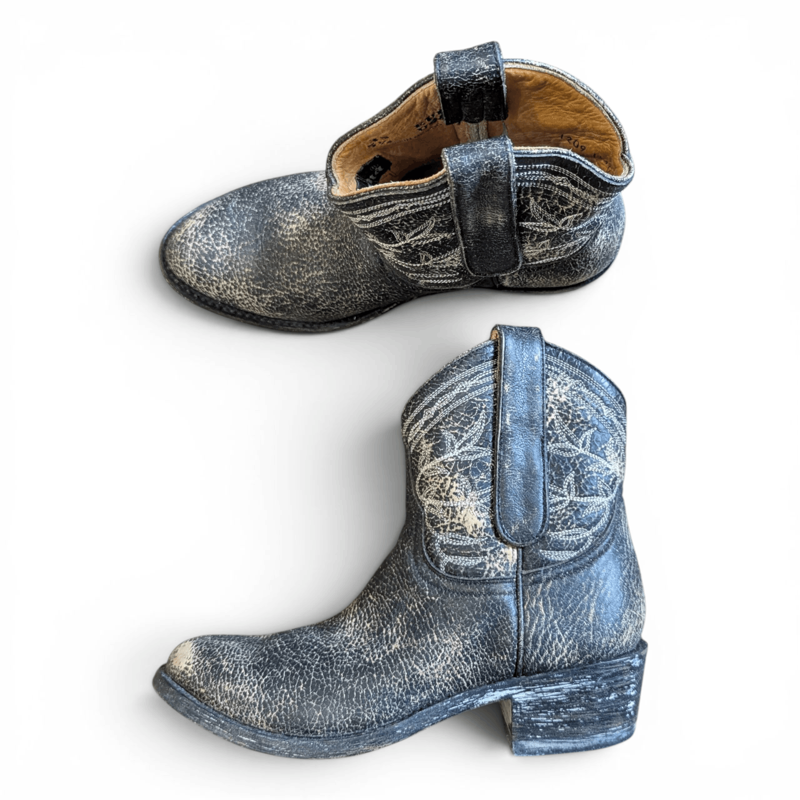 Old Gringo Mexicana x Old Gringo Western Ankle Boots Distressed Print Size US 5.5 / IT 35.5 - 14 Thumbnail