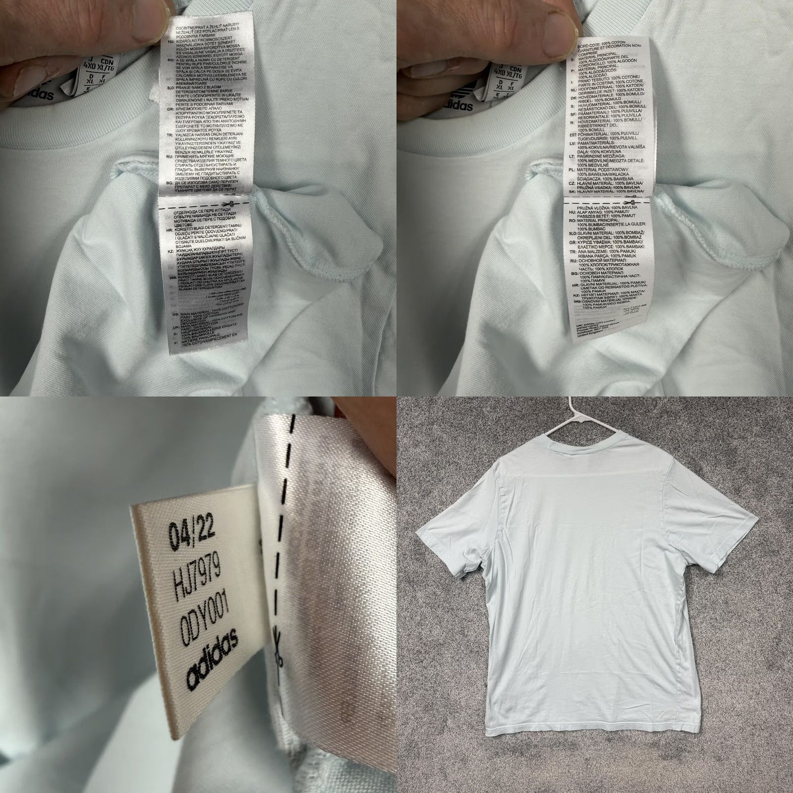 Adidas Adidas Shirt Mens XL Powder Blue Tee Crewneck Originals Trefoil Logo Sports Short Sleeve Jersey Cotton Casual Size US XL / EU 56 / 4 - 8 Thumbnail