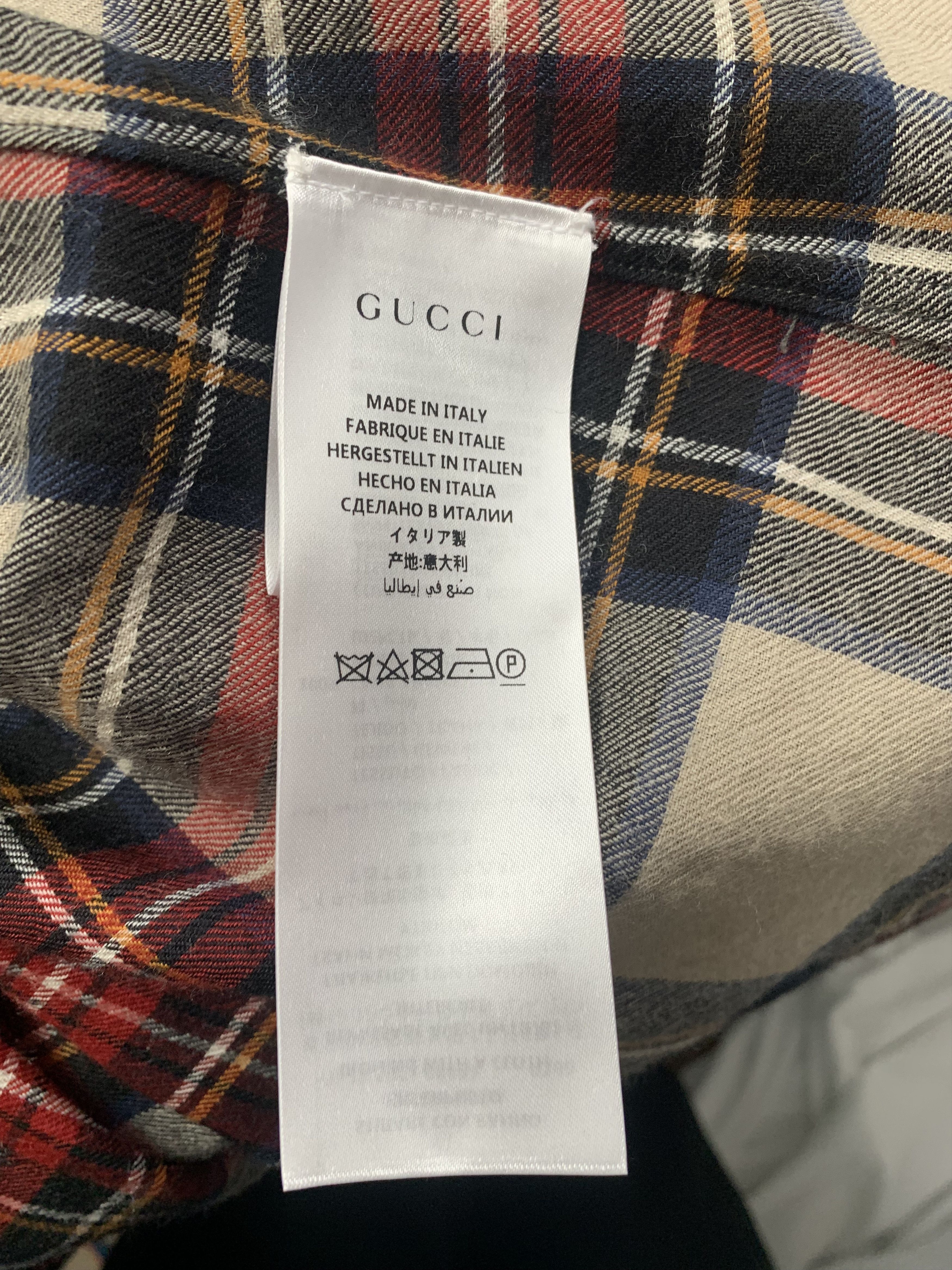 Gucci Gucci Plaid Dragon Shirt Size US L / EU 52-54 / 3 - 12 Thumbnail