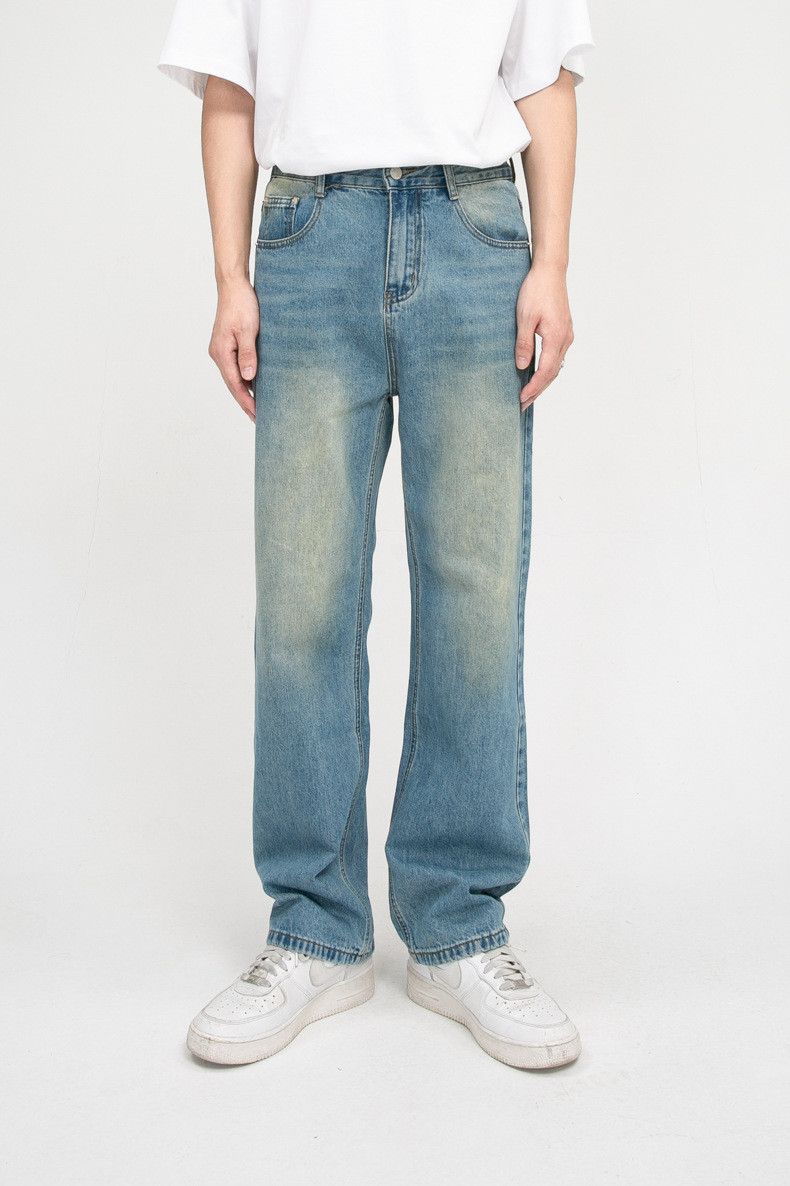 Japanese Brand × Jean Men's wide-leg vintage distressed loose straight jeans Size US 34 / EU 50 - 1 Thumbnail
