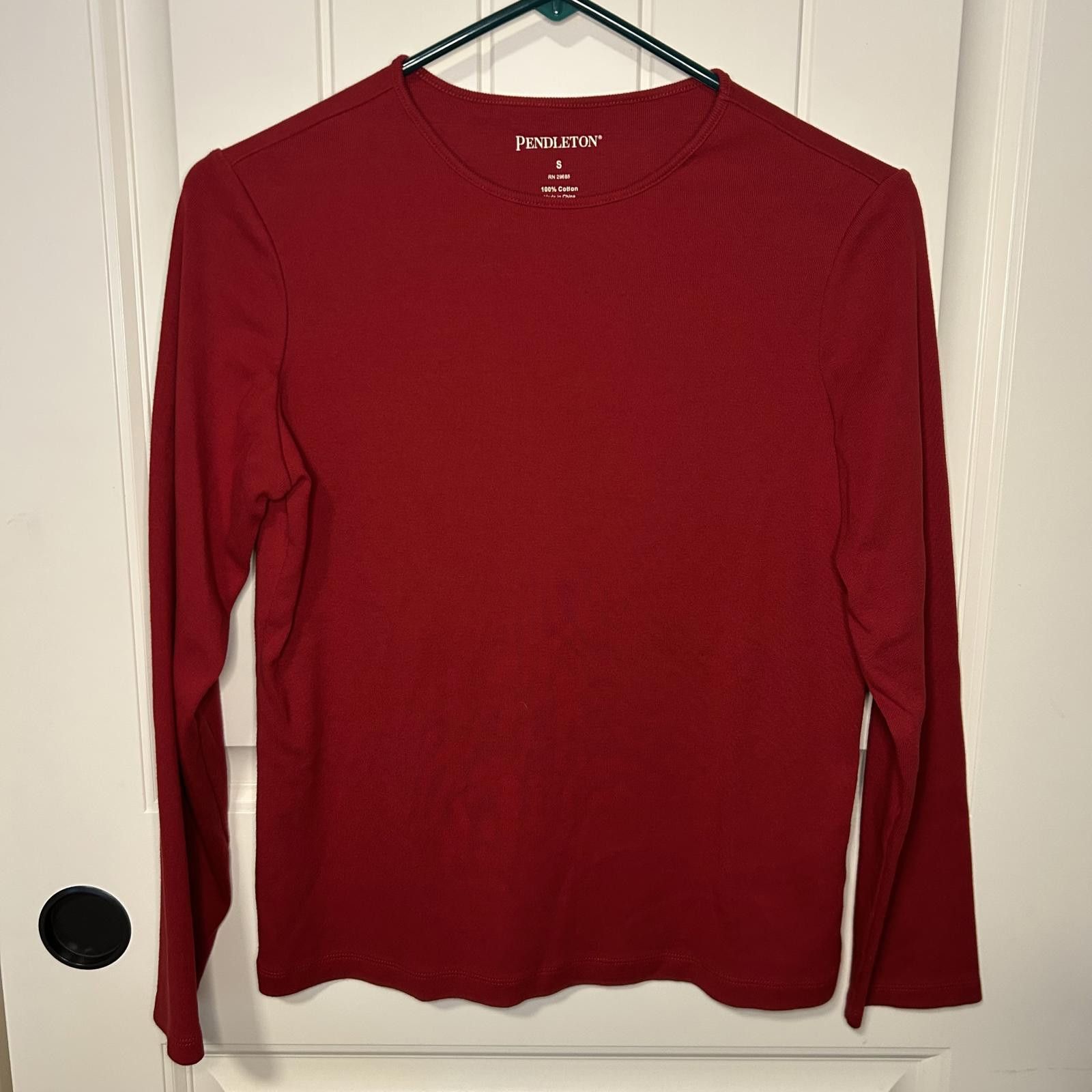 Pendleton Pendleton 100% Cotton Long Sleeve Top red size small womens Size S / US 4 / IT 40 - 6 Thumbnail