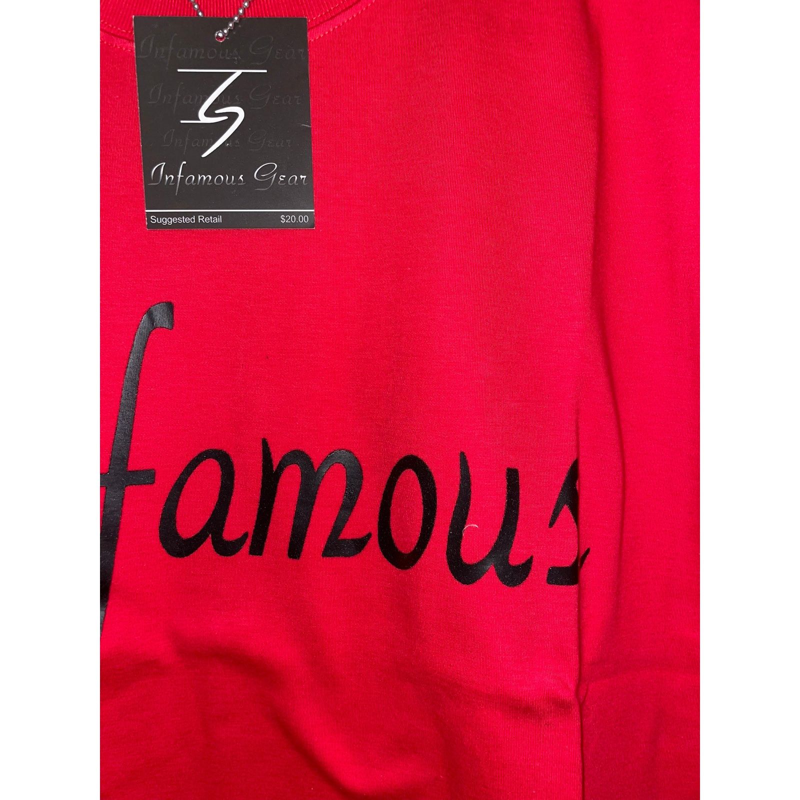 Vintage NWT 2000s Infamous Gear Red Black Script Shirt Tee Y2K L Size US XL / EU 56 / 4 - 3 Thumbnail