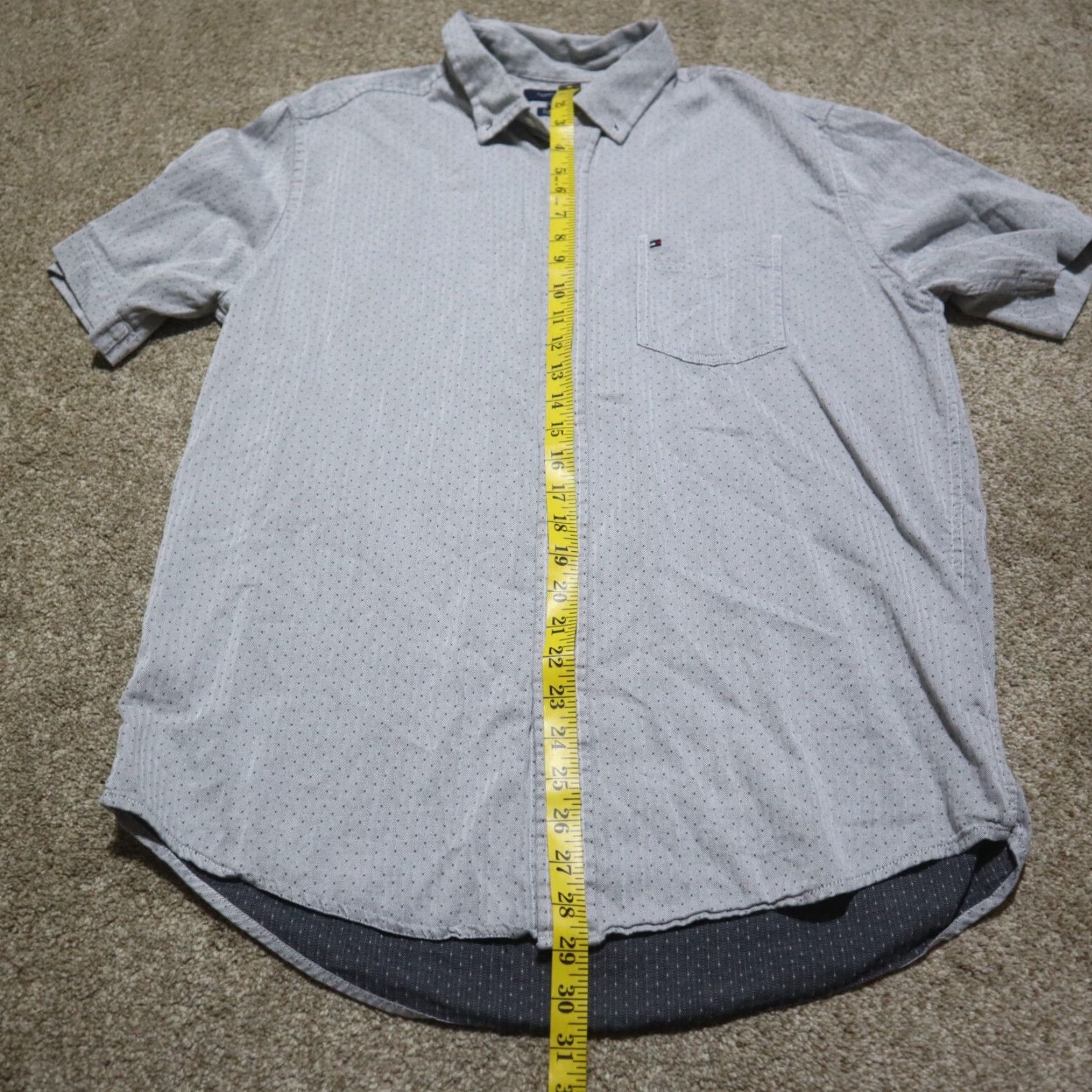 Tommy Hilfiger Tommy Hilfiger Gray Plaid Button-Up Shirt Long Sleeve Casual Adult Large Mens Size US L / EU 52-54 / 3 - 6 Thumbnail