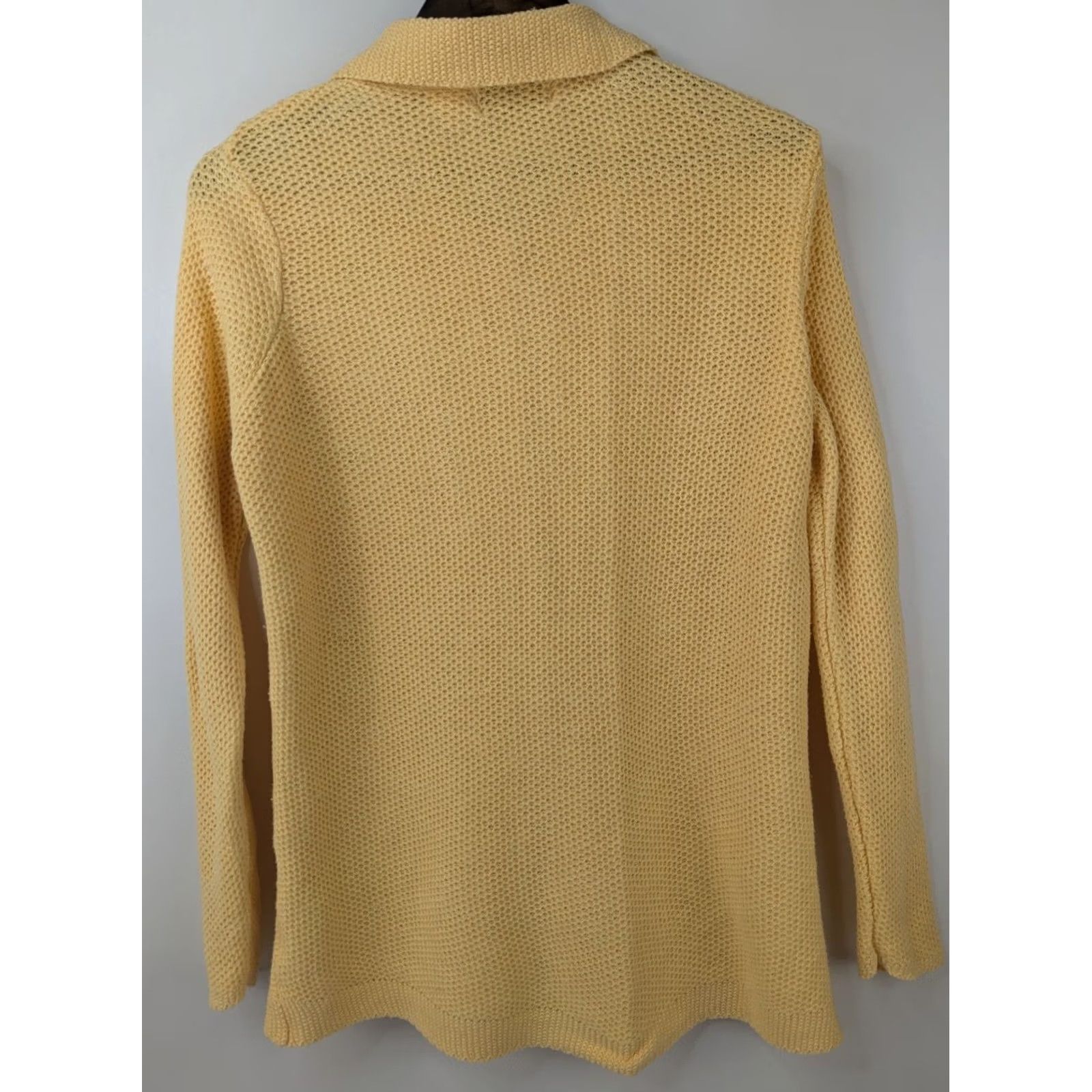 Vintage Mainstreet Blues Cardigan Sweater Long Sleeve Button V-Neck Yellow M Womens Plus Size Size M / US 6-8 / IT 42-44 - 4 Thumbnail