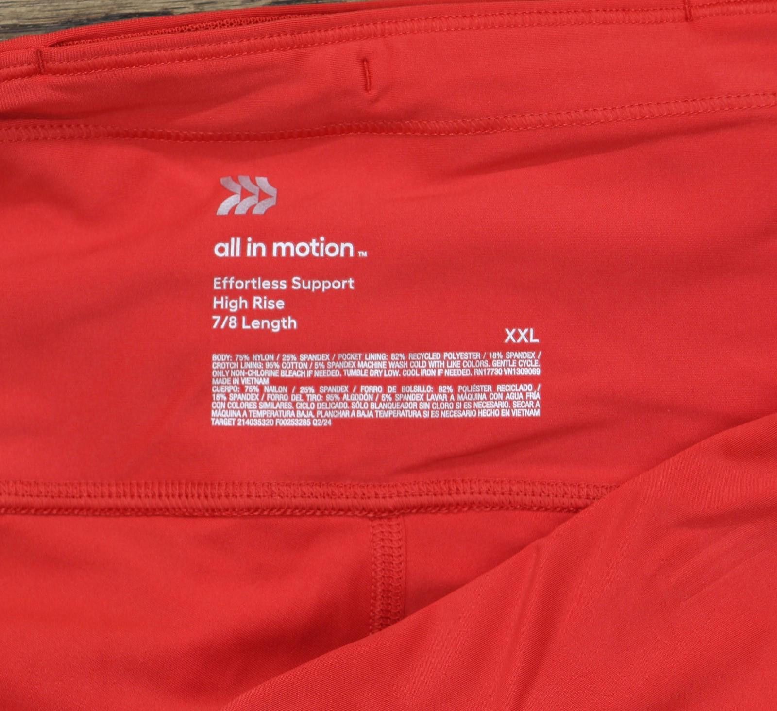 Other Nwt All In Motion High-rise 7/8 Leggings 90609705 Red 2xl Size 42" / US 20 - 4 Thumbnail