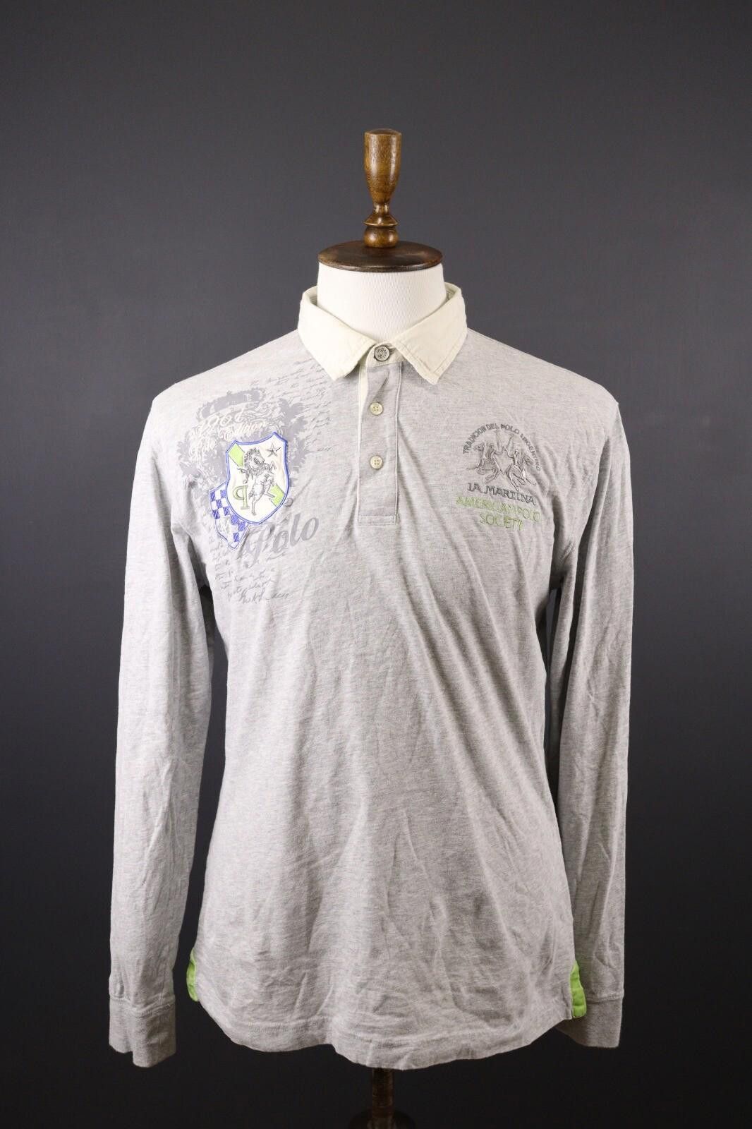 La Martina La Martina Buenos Aires #3 Gray Polo Rugby Shirt Size XL Size US XL / EU 56 / 4 - 1 Thumbnail