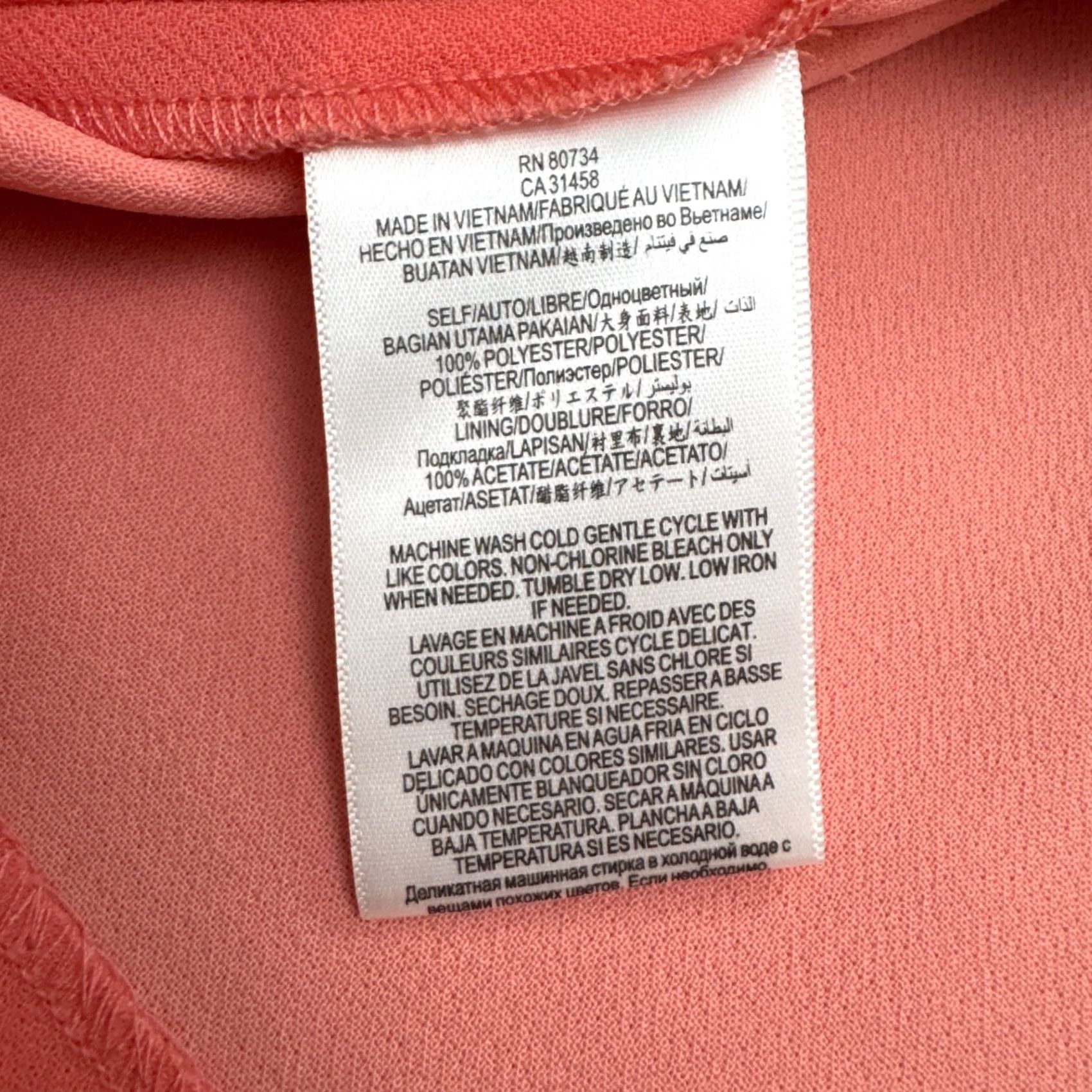 BCBGeneration BCBGeneration Dress Women Mini Peach Square Neck Sleeveless 4 Asymmetric Strappy Sleeve Orange Pattern Solid Size S / US 4 / IT 40 - 6 Thumbnail