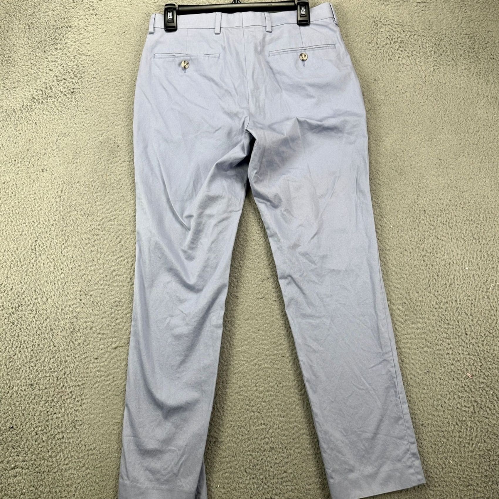 Vintage Penguin Dress Pants 30X30 Light Blue Straight Leg Flat Front Pockets Cotton Men Size US 30 / EU 46 - 2 Thumbnail
