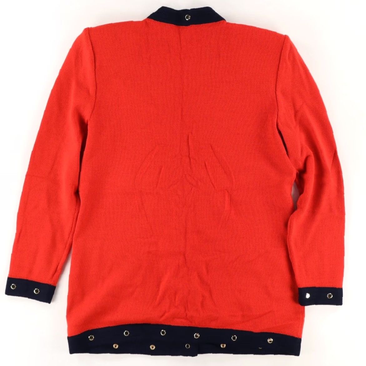St. John St. John by Marie Gray Santana Knit Snap Cardigan Solid Red Women 10 Cardigan Sweater V-Neck Long Sleeve Shirt Size L / US 10 / IT 46 - 4 Thumbnail