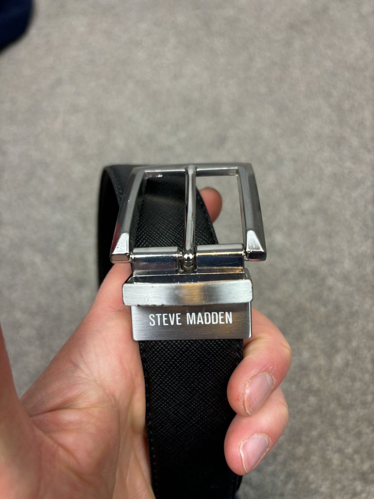 Steve Madden Black steve madden belt silver buckle 36” waist Size 36 - 2 Thumbnail
