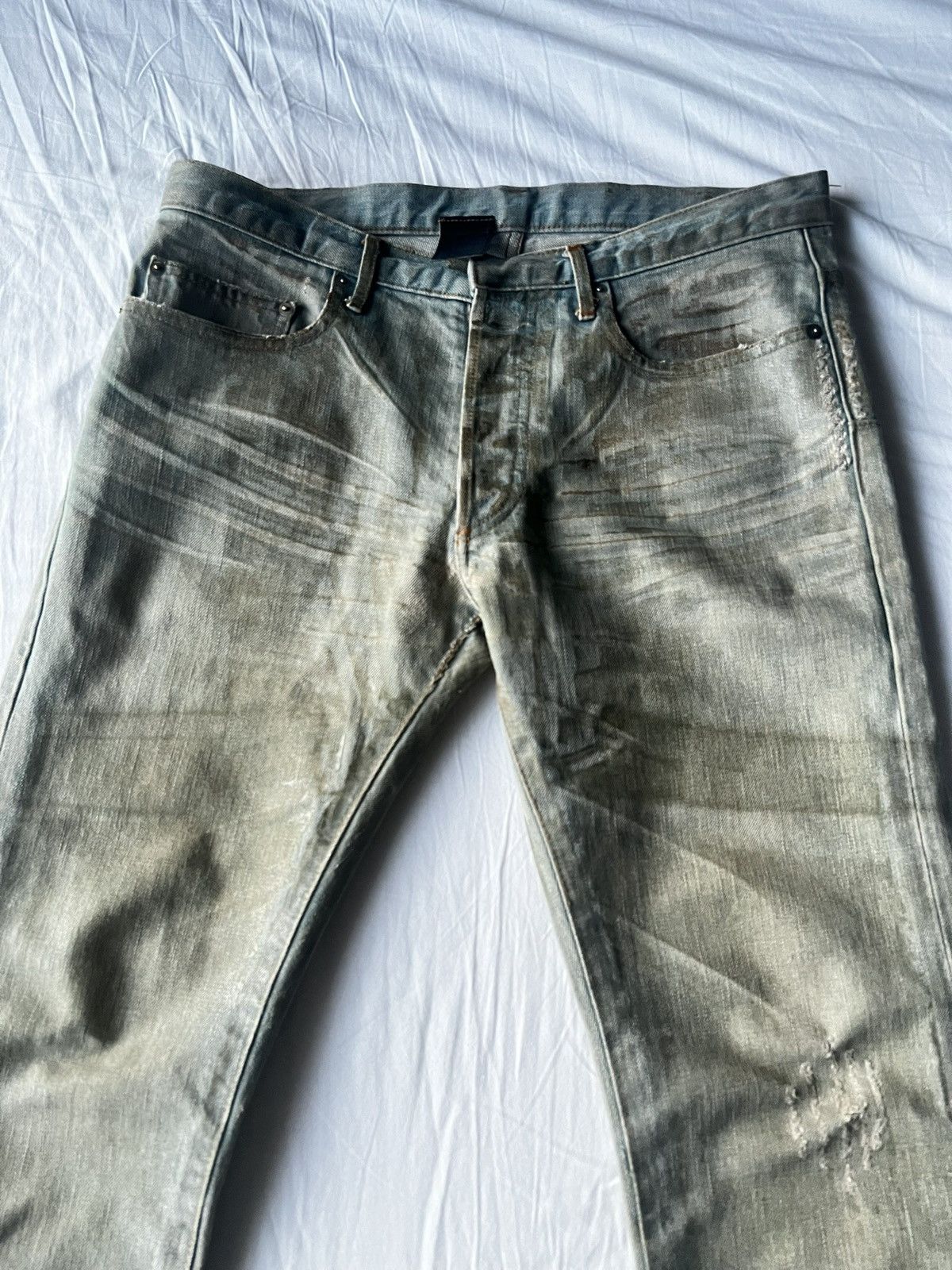 Dior Dior SS04 Waxed Bleu Claire Denim Size US 29 - 3 Thumbnail