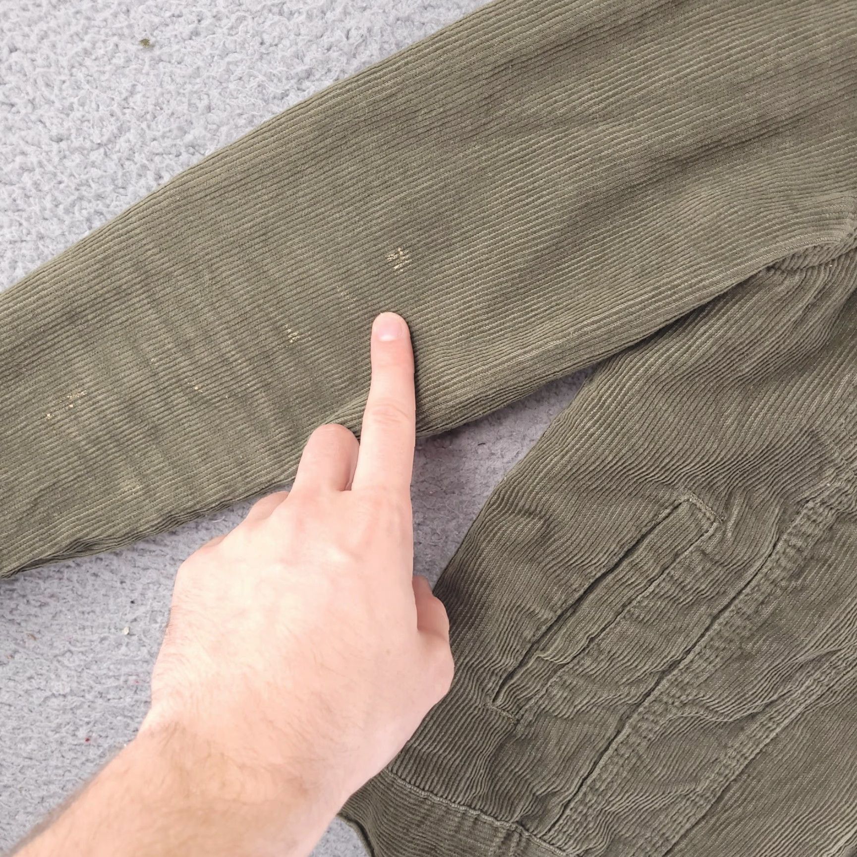 Pacsun Pacsun Jacket Womens XS Corduroy Button Trucker Fleece Olive Brown Sherpa Size XS / US 0-2 / IT 36-38 - 3 Thumbnail
