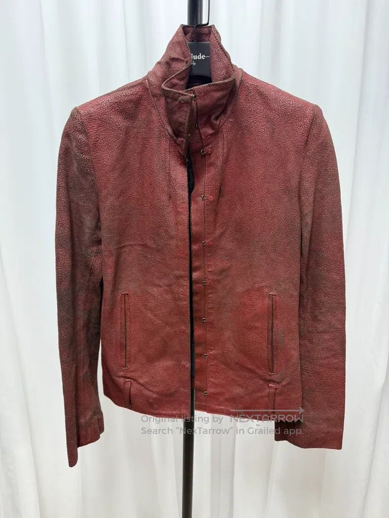Ann Demeulemeester Ann Demeulemeester Cracked leather collar leather jacket Size XS / US 0-2 / IT 36-38 - 1 Thumbnail